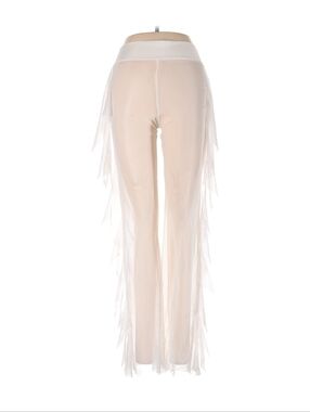 White Ruffle Mesh Swim Coverup Pants